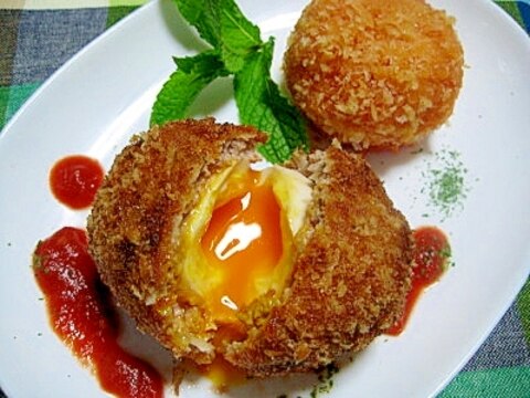 黄身がとろ?り!半熟卵deスコッチエッグ